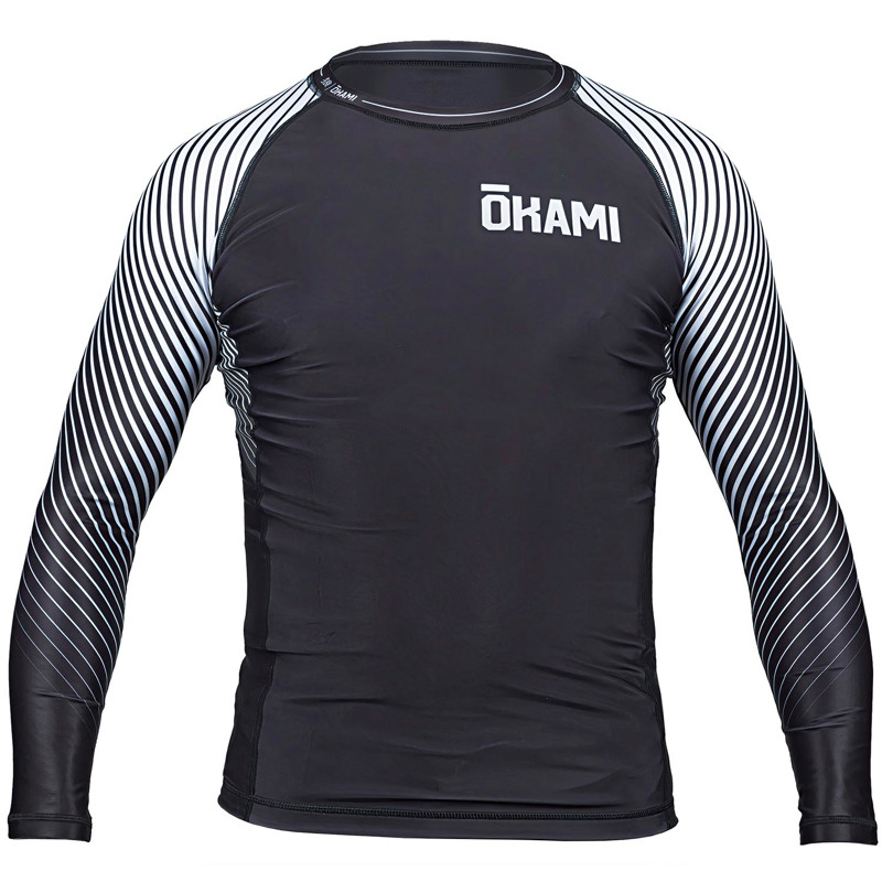 Okami kanji longsleeve rashguard - black/white